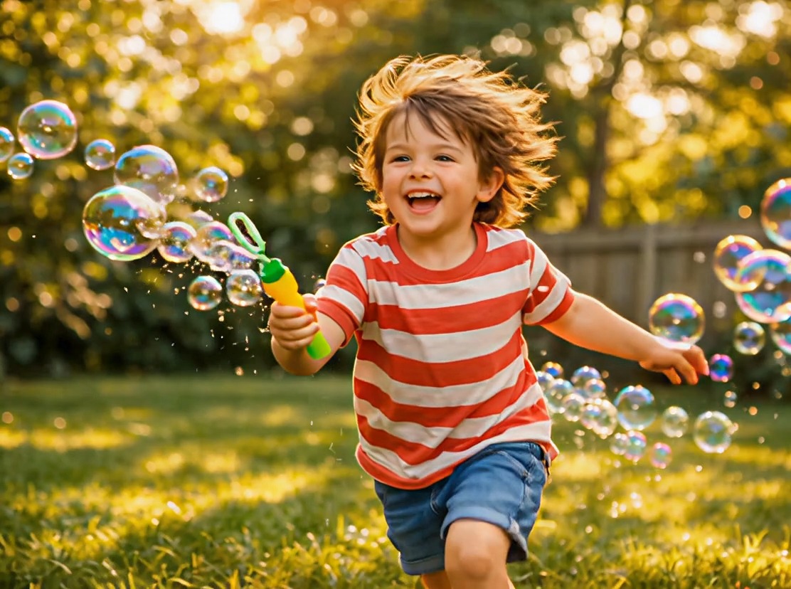 Summer Bubble Chasing - AI video generator showcase example